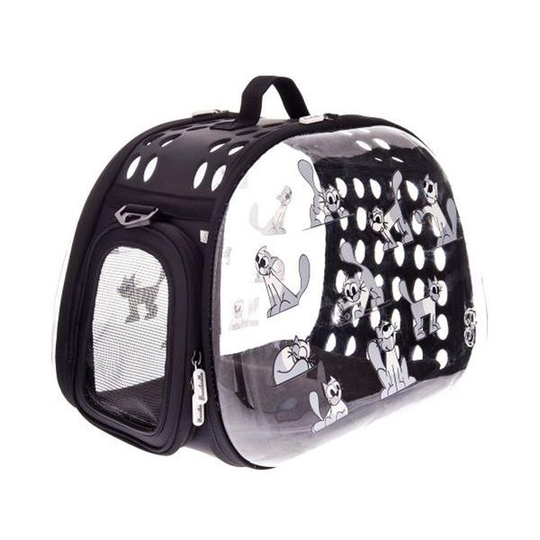 Transparent foldable pet carrier model Hard Case with cat pattern Ferribiella