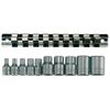 Teng M3814 11piece Clip Rail Tx-E Socket Set - 3/8in and 1/4in Square Drive