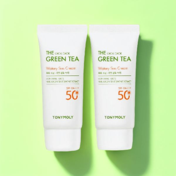 1+1 Tony Moly The Chok Chok Green Tea Moisture Sun Cream Double Planning Set 50ml