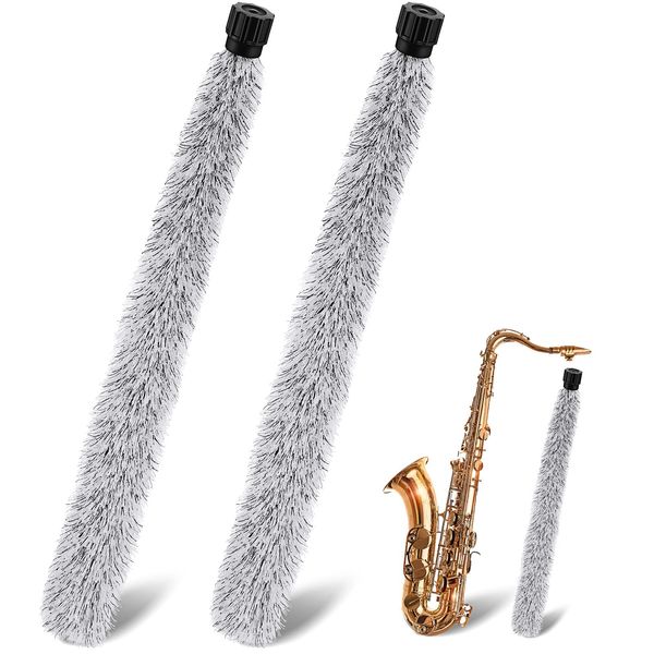 2 Pcs Alto Sax Pad Saver Brush Cleaner Saxophone Cleaning Brush Flute Maintain Care Tool Saxophone Accessories Instrument Gifts, 20.3 Inches Long