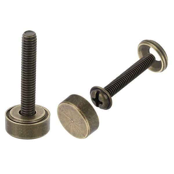 uxcell 16pcs Brass Decorative Screws and Caps 12mm Mirror Screw Cap Cover Nail Fasteners for Decorative Mirror Furniture Bronze Color