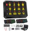 RGB 12Gang Switch Panel Kit Momentary LED Toggle Strobe Light Bar Relay System