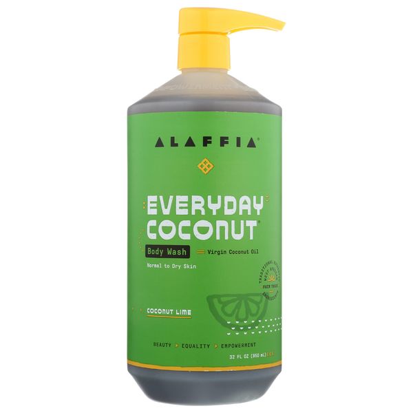 Alaffia Body Wash Ultra Hydrating Normal to Dry Skin Coconut Lime 32 fl oz