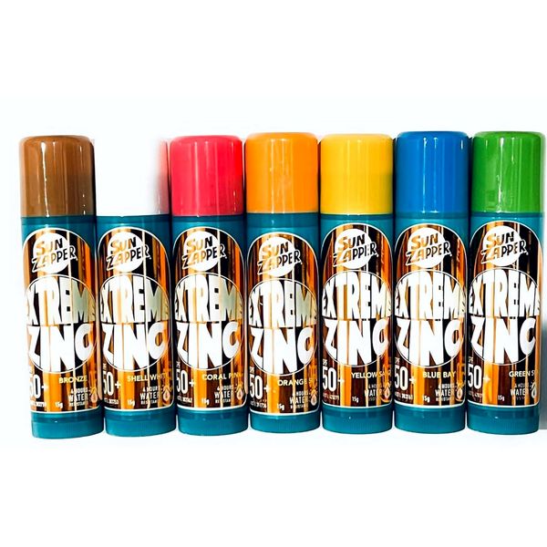 Sun Zapper Extreme Zinc Sticks – 7 Pack Mixed Colors