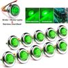 10x 3/4" Strobe+Steady Marker Lights Dual Function Green LED 12V 24V Warning