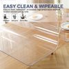 Rectangular Clear Table Protector 18x30 Inch Crystal Top Mat Transparent Waterproof Pad Plastic Desk Protector for Vanity Writing TV Bench Sofa Make-up Mat
