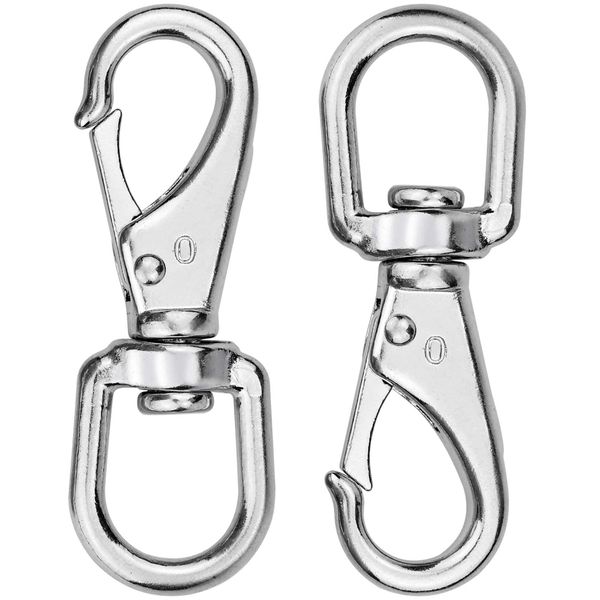 KUPINK 2Pcs 360°Swivel Trigger Clips Swivel Snap Hooks Swivel Trigger Clips Stainless Steel Clips Clasp for Dog Leashes Camping Hiking Keyring