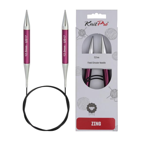 KnitPro Zing Fixed Circular Needles 24" (60cm) | Size 12.00mm