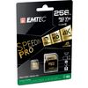 EMTEC SD Card 256GB SDXC (CLASS10) Speedin V30 A1 4K Adapter