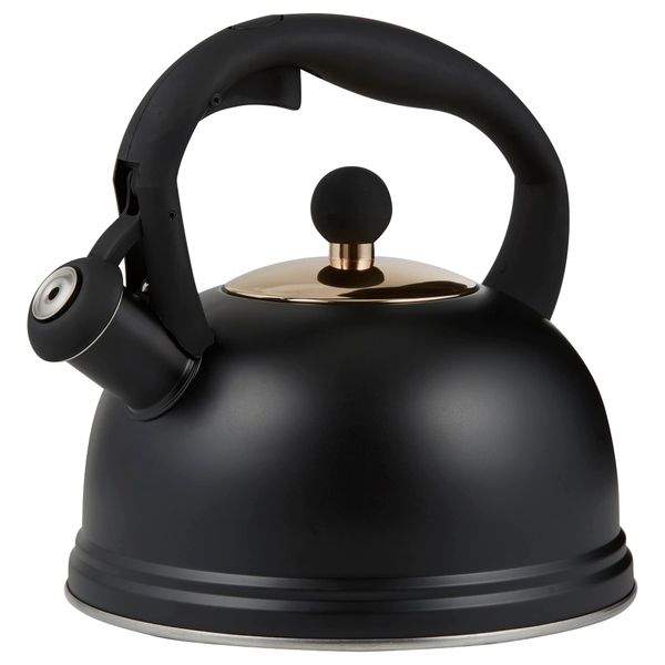 Typhoon Otto Black Stovetop Whistling Kettle 1.8 Litre