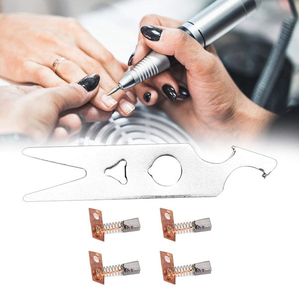 GOTOTOP 2 Pairs Nail Drill Carbon Brush Wrench Set, Nail Drill Machine Wrench, Alloy Nail Drill Handpiece Accessory, Manicure Polishing Machine Replacement Part