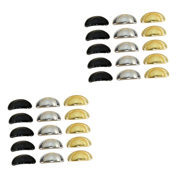 Yardwe 30 Pcs Doll House Furniture Dollhouse Miniature Furniture 1 12 Cabinets Handle Brass Drawer Pull Miniature Landscape Furniture Mini Door Pulls Dressing Table Alloy Shell Cup