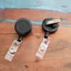 Bulk 25 Pack - Black Retractable Badge Reels with Alligator Swivel Clip & Vinyl Card Holder Strap by Specialist ID - Bulk Premium Black Retractable Name Badge Reels with Alligator Swivel Clip