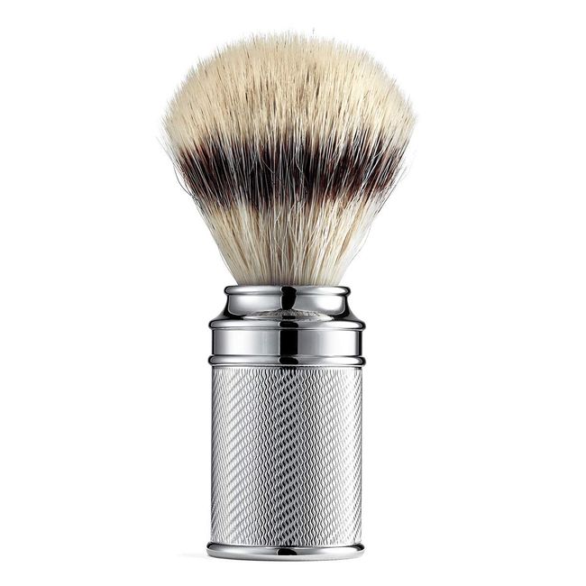 The Art of Shaving Chrome-engraved silvertip shaving brush, 46 lb.