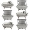 New 6 Pack of Stainless Steel Rectangular Chafing Dish Full Size  8 Quart 