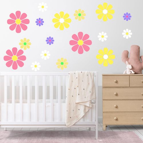 HJZHII 6 Pcs Large Flower Stencils, Reusable Floral Daisy Paint Stencil Plastic Daisy Flower Wall Painting Template for Wood Canvas Fabric Furniture Paper DIY Crafts