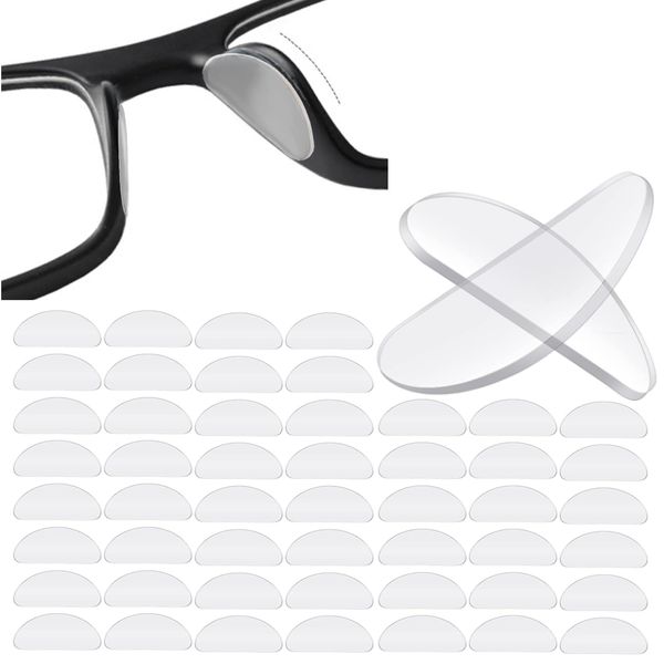 Gizhome 25 Pairs Eyeglasses Nose Pads Glasses Adhesive Silicone Anti-Slip Nosepads for Glasses Eyeglasses Sunglasses(Clear, 1 mm Thick)