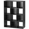 12 Cube Storage Open Shelf Bookcase Display Compartments Organizer Cabinet Black