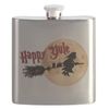 CafePress Happy Yule Flask 7 oz Stainless Steel Drinking Flask