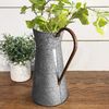 Benzara Chic Industrial Metal Galvanized Pitcher,Gray