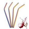 Glamified, Needs 4 x Reusable Colourful Drinking Bent Metal Straw (Rainbow (Bent))