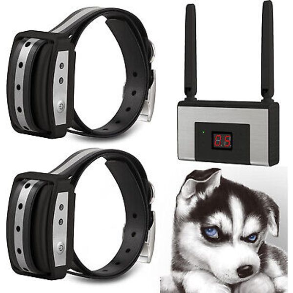 ✅ Wireless Electronic Pet Fence System Model PF-07 2 Dogs Collars Black Color ✅