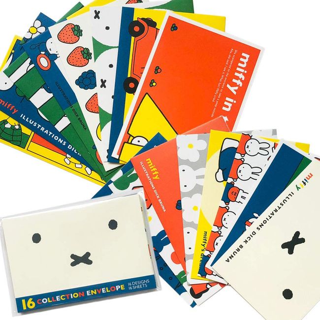 Noha Kobune BS21-52 16 Envelope Set, 16 Designs, 16 Pieces, Miffy, Dick Bruna, Kindergarten Entrance, Office Supplies, Stationery, Gift, Gift