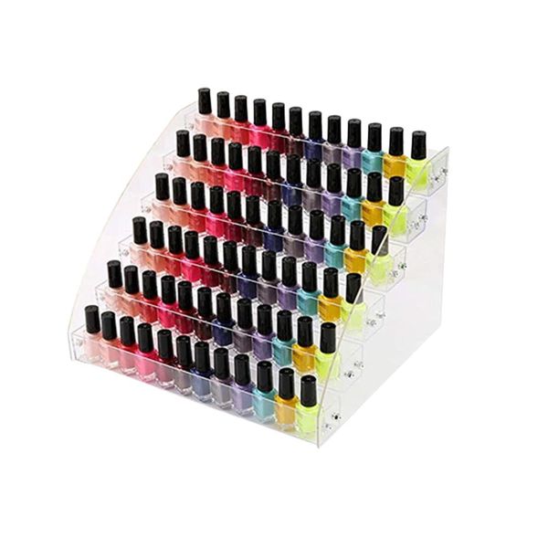 Nail Polish Storage Case Nail Polish Acrylic Case Cosmetics 6 Tier Stand Holder Large Capacity Transparent Clear Lipstick Women&#39;s Accessories  