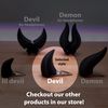 Striped Devil Clip-on Horns (Striped Black and White)