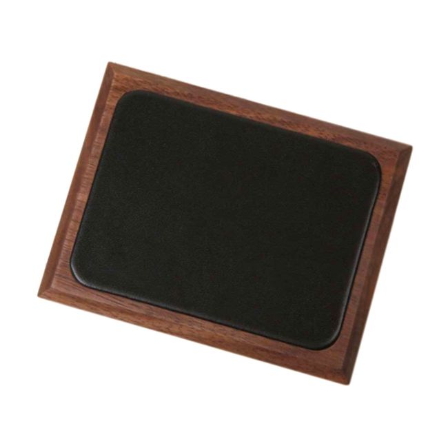 KATOMOKU Luxury Imprint Mat with Solid Wood Single Sheet Board and Natural Leather 45 Degree Surface, Brown km-04B, Brown