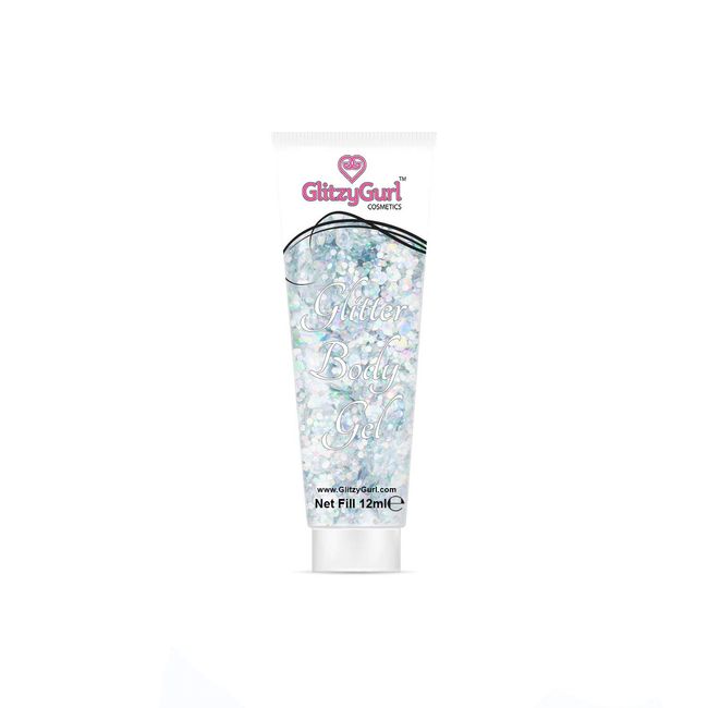 Holographic Glitter Face and Body Gel 12ml Cosmetic Glitter, Body Glitter, Hair Glitter Gel (Silver Storm)