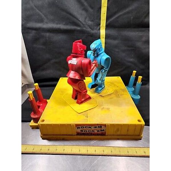 Vintage 1960s Marx Rockem Sockem Robot Boxing Ring Works Parts Or Easy Repair