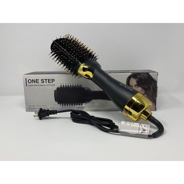 Women Hair Dryer Brush Volumizer Hot Air Blower 3in1 Curler Straightener 1200W