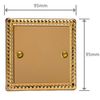VARILIGHT Georgian Brass Classic Single Blank Plate XGSB