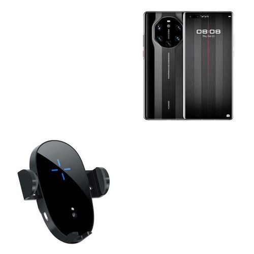 BoxWave Car Charger Compatible with Huawei Porsche Design Mate 40 RS - Wireless Charging Auto Mount (15W), Qi Wireless Car Charger Stand Mount Air Vent - Black