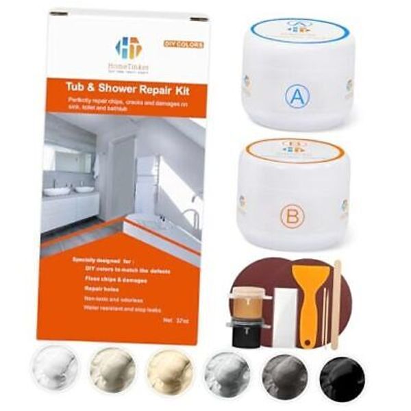 Tub Porcelain Tile Shower Repair Kit (Color Match), 3.7oz Fiberglass Repair