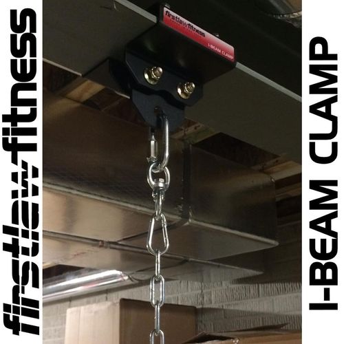 1000 LBS I-Beam Clamp - (Set at 5.25" Wide) - for Gymnastic Rings - Climbing Ropes - Heavy Bags - Multi-Fitness