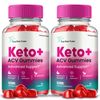 True Keto Fusion Keto + ACV Gummies Supplement, Max Strength (2 Pack)