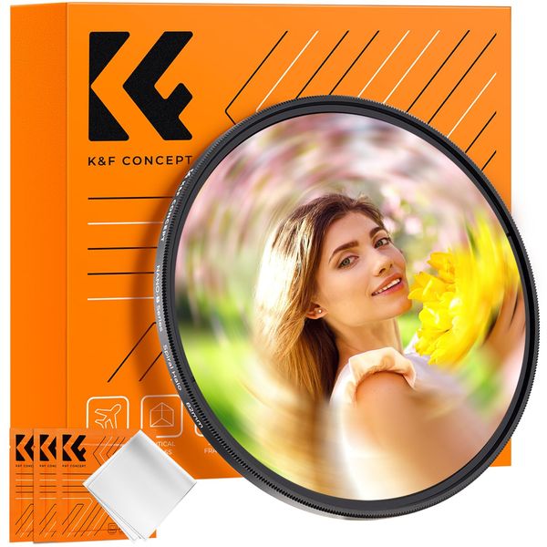 K&F Concept 58mm Swirl Filter Special Effects Filter Thin with 3 Cleaning Cloth (Nano-Basic)