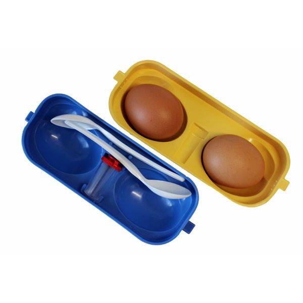 Egg Container 2 Compartments with Salt Shaker + 2 Spoons