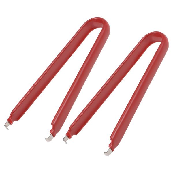 sourcing map IC Puller Chip Extractor Stainless Steel with Insulated Vinyl Grip Red 2 Pack