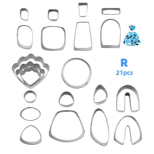 ZEZEFUFU 21PCS Stainless Steel Polymer Clay Earring Cutters Different Shape DIY Clay Cutter Earring Making Set