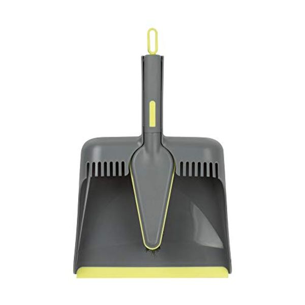 Casabella Wayclean Handheld Angled, Medium, Gray Dustpan and Brush Set, Colors May Vary