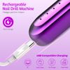 Nail Drill Electric Nail Files Manicure & Pedicure Tools & Accessories, 4 Modes Nail Drill Machine Ceramic Nail Bit for Beginners with Illuminated Light, Rechargeable Nail Kit Manicure Set