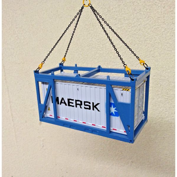 3D Printed 20' Lifting Frame w/Metal Chains in Authentic Sarens Blue 1/50 1/48th