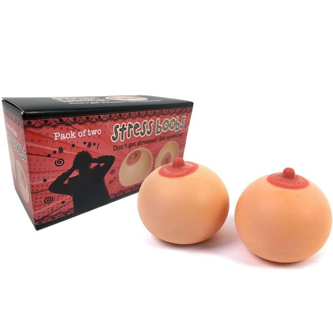 2pk Stress Boobs - Squeeze Boobies Feels Real! Adult Novelty Breast Man Toy Gift