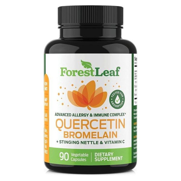 ForestLeaf Quercetin 500mg Bromelain Vitamin C Sting Nettle ForestLeaf Quercetin 500mg Bromelain Vitamin C Nettle 90 Veggie Capsules