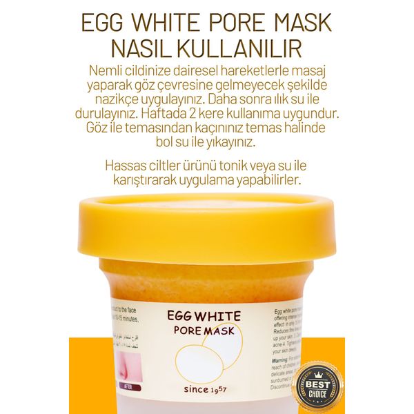 Egg Brightning Scrup Mask Egg White Pore + Black Sugar Mask