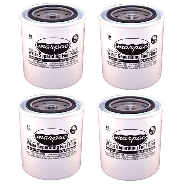 4 PACK Marpac 7-0860 Fuel Water Separator Filter 2/4 Stroke Universal 11/16-16