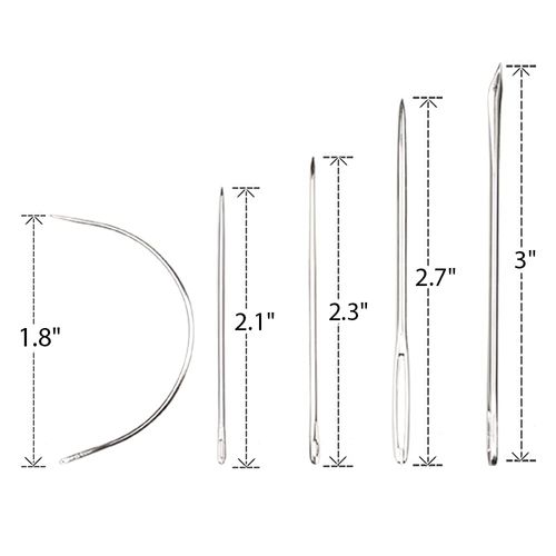 Eketirry Hand Sewing Needle Kit, Heavy Duty Household Hand Needles for for Upholstery, Carpet, Leather, Canvas Repair (5 Pieces)